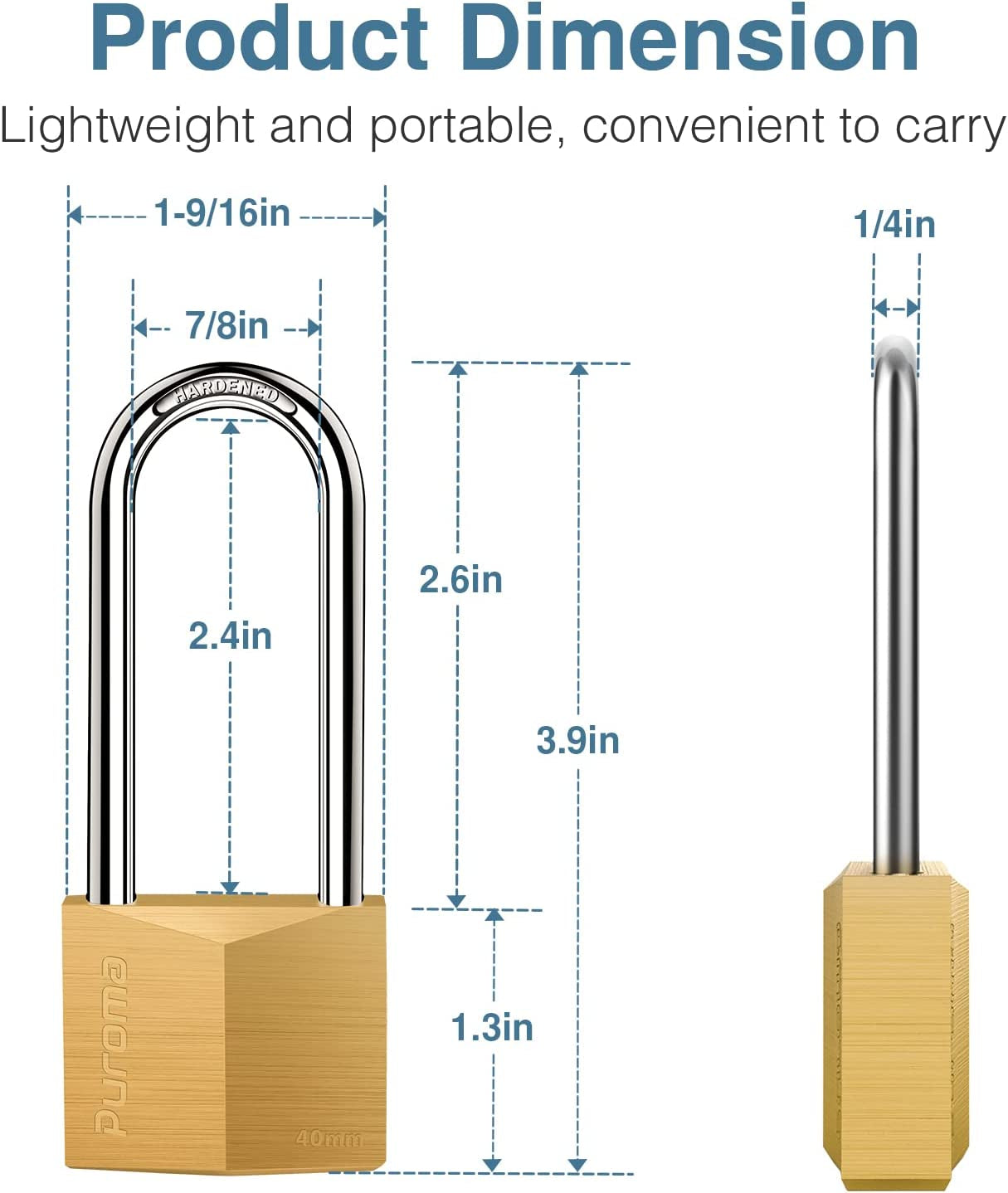 2 Pack Keyed Padlock Waterproof Solid Brass Lock, 2.6 Inch Padlock with Keys for Sheds, Storage Unit School Gym Locker, Fence, Toolbox, Hasp Storage