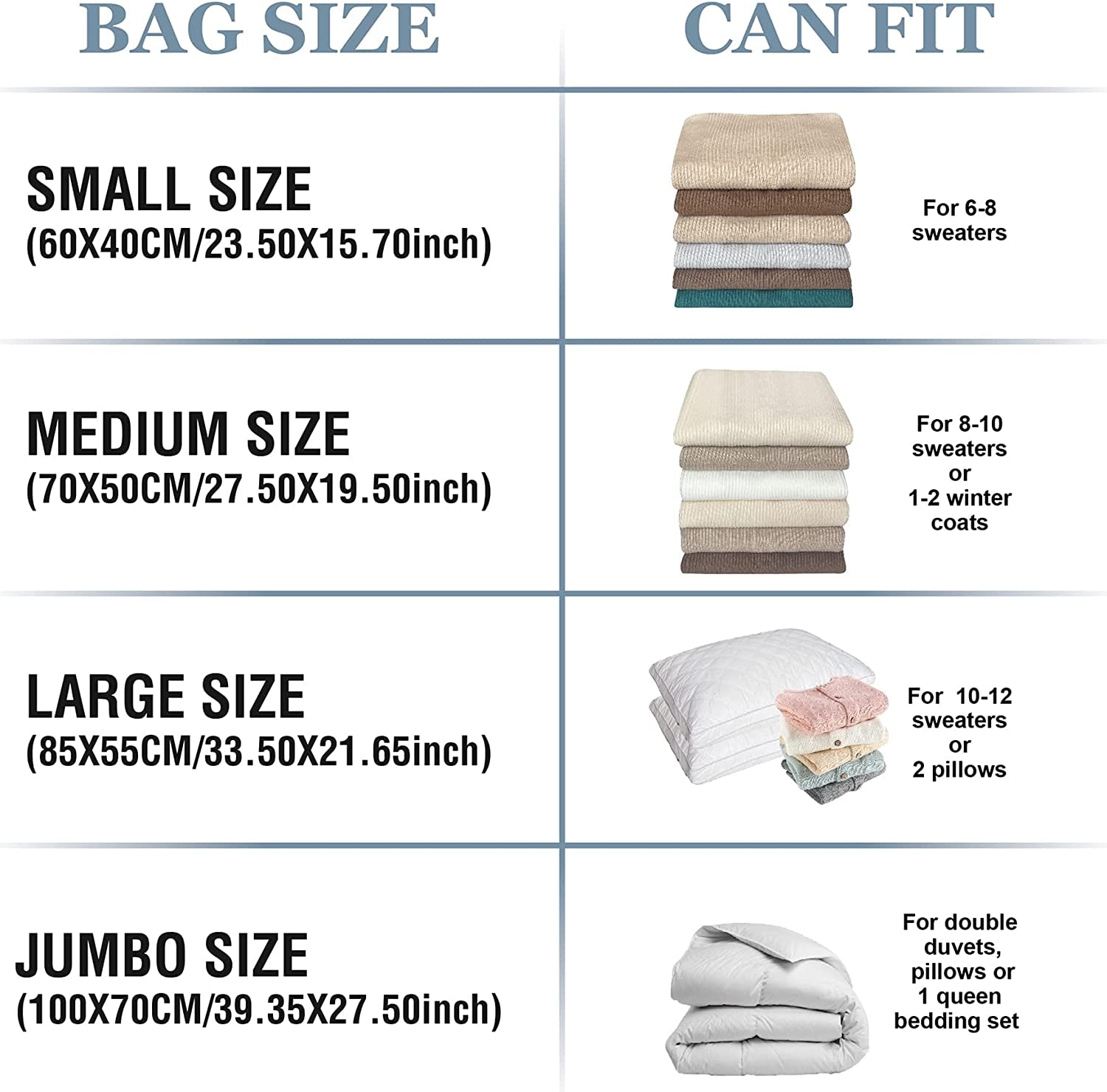 Vacuum Storage Bags, 10 Large Space Saver Bags Seal with Pump, Sealer for Clothes, Comforters, Blankets, Bedding