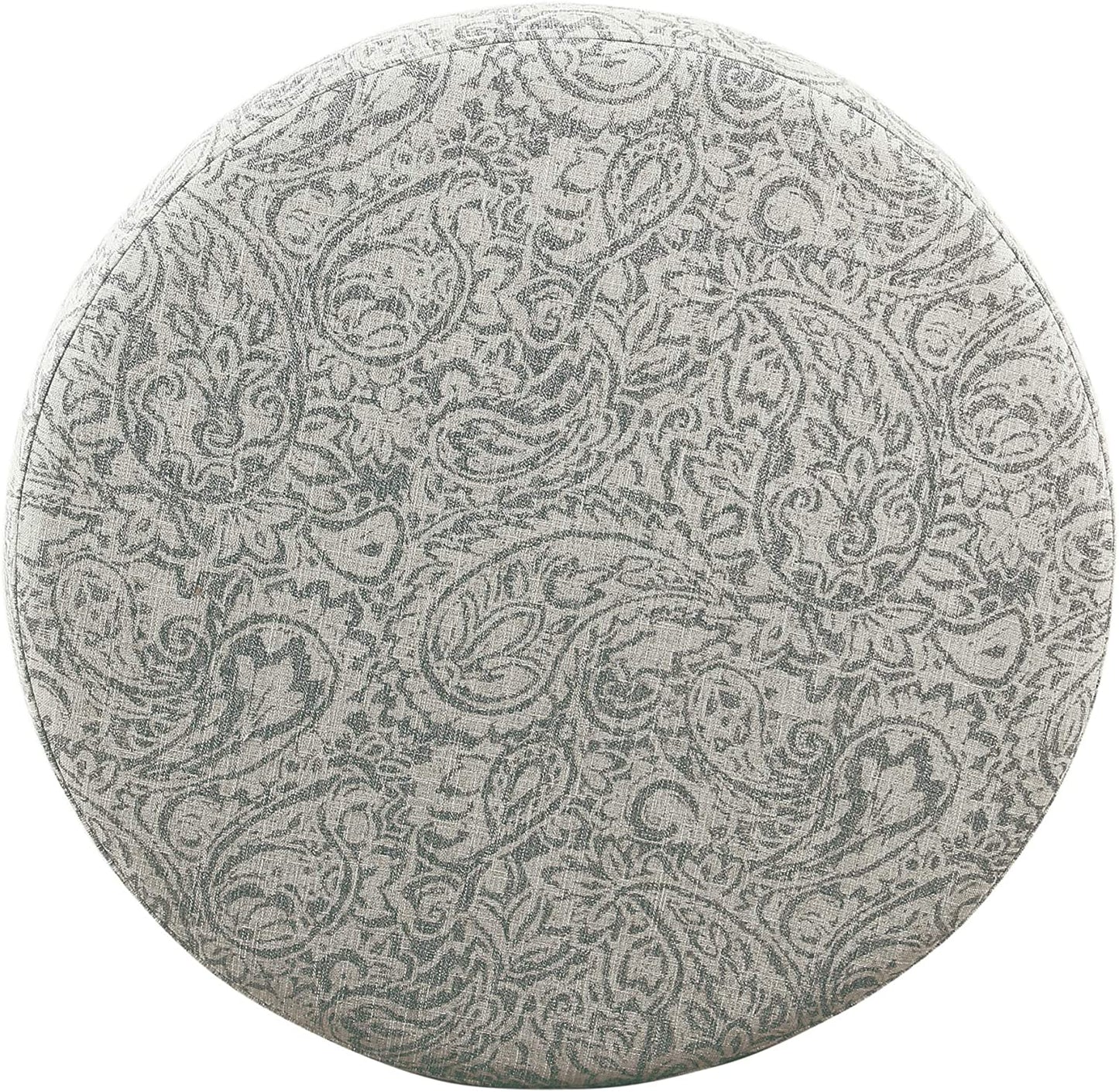 Home Decor | Upholstered round Storage Ottoman | Ottoman with Storage for Living Room & Bedroom, Gray Floral