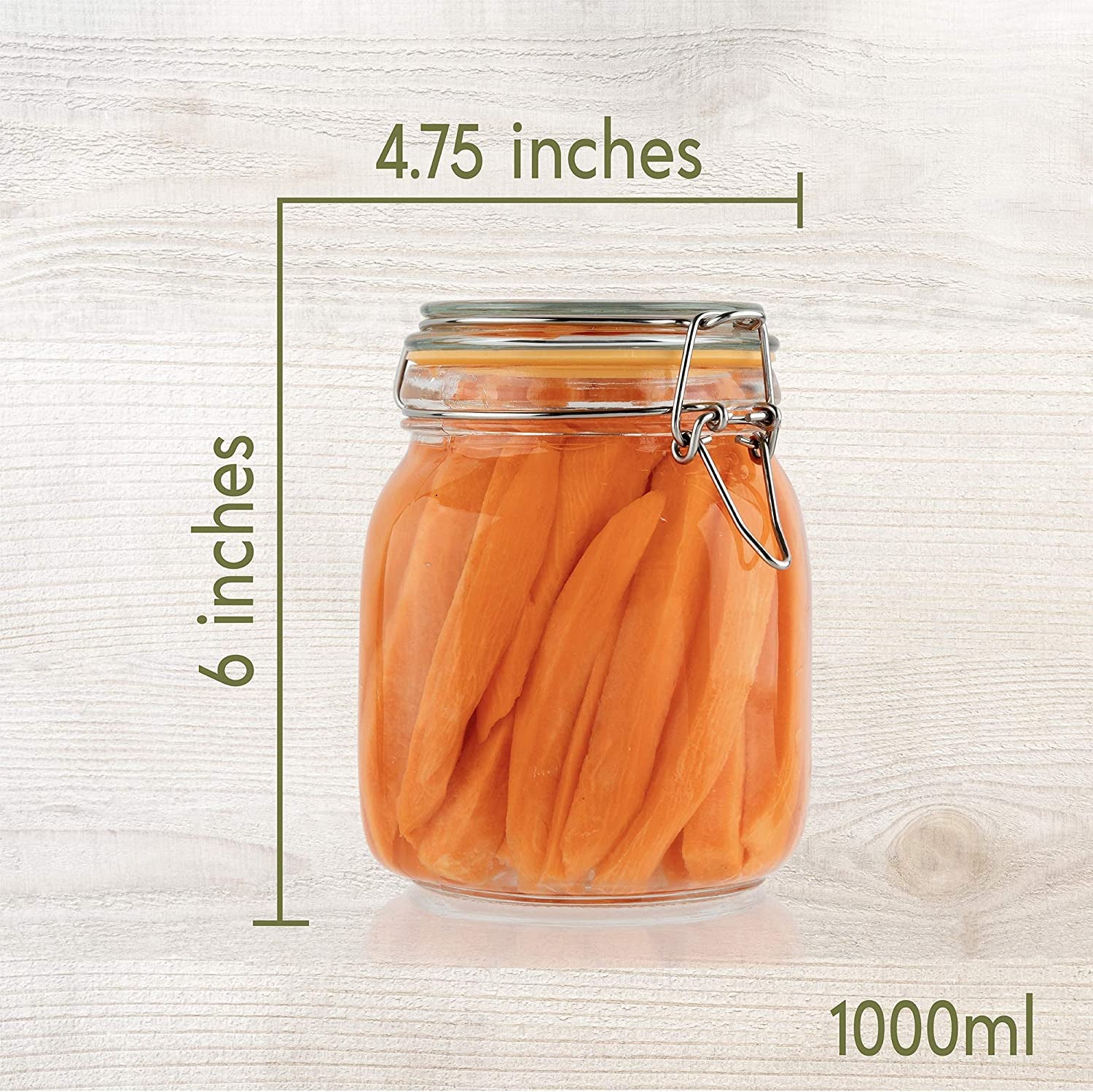 Glass Jars with Lids Food Storage Jars with Airtight Lids Leak Proof Glass Canisters Kitchen Jars [Set of 2-33 Oz]