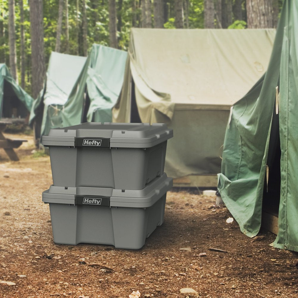 12 Gal Max Pro Plastic Utility Storage Tote, Gray, 6 Pack