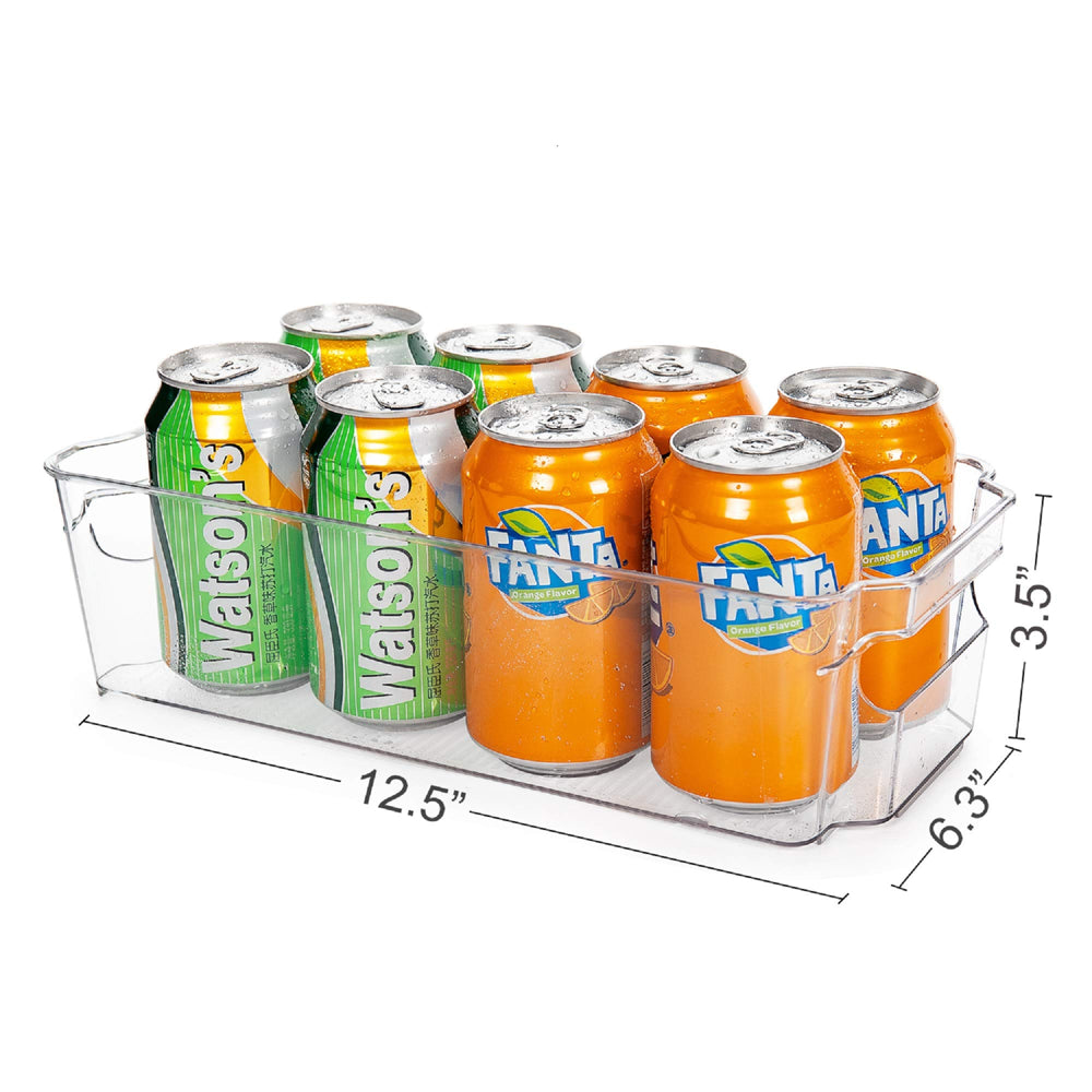 Refrigerator Organizer Bins,  8Pcs Clear Plastic Bins, Pantry Kitchen Organization and Storage, 12.5" Long