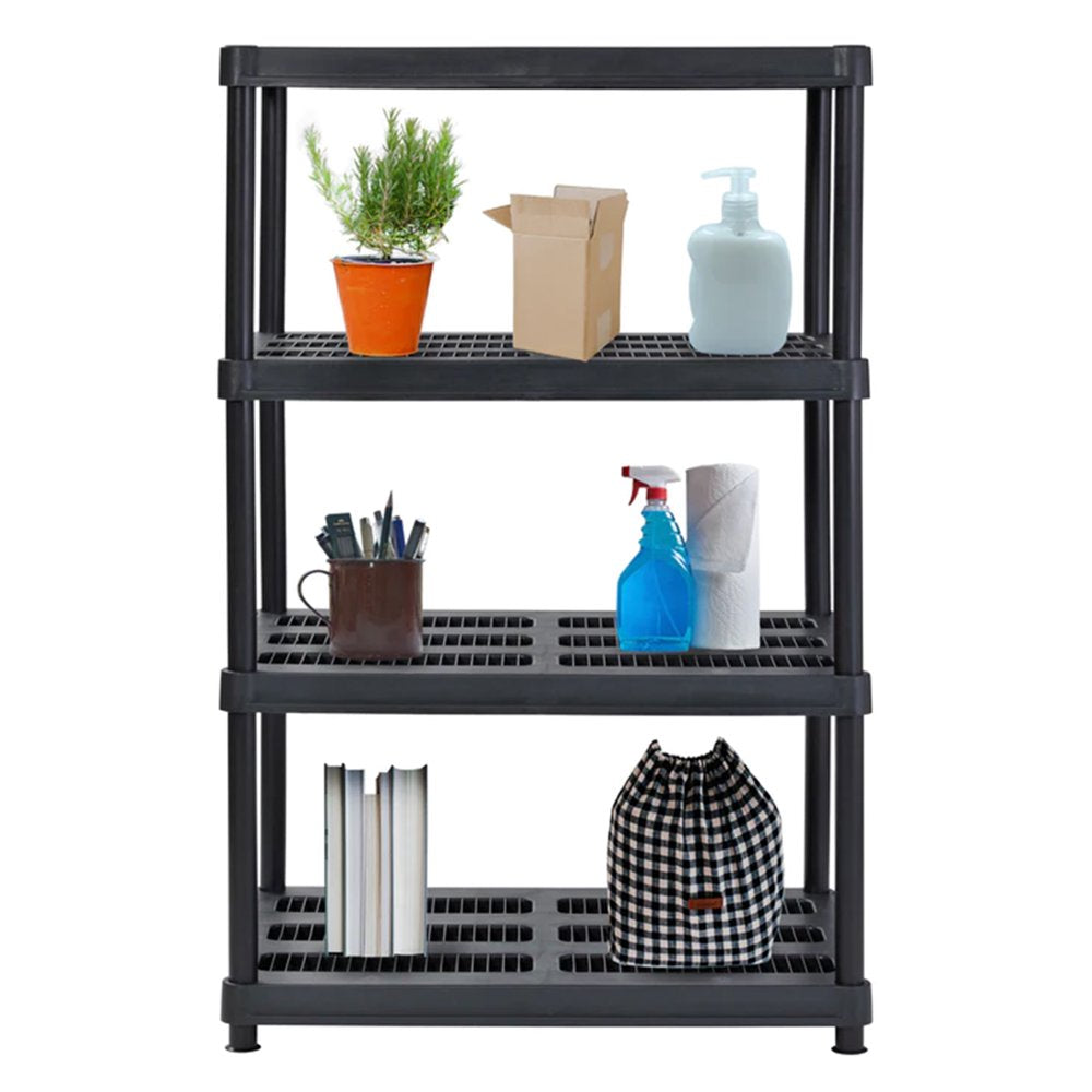 56 Inch 4 Shelf Plastic Utility Shelving Storage Unit